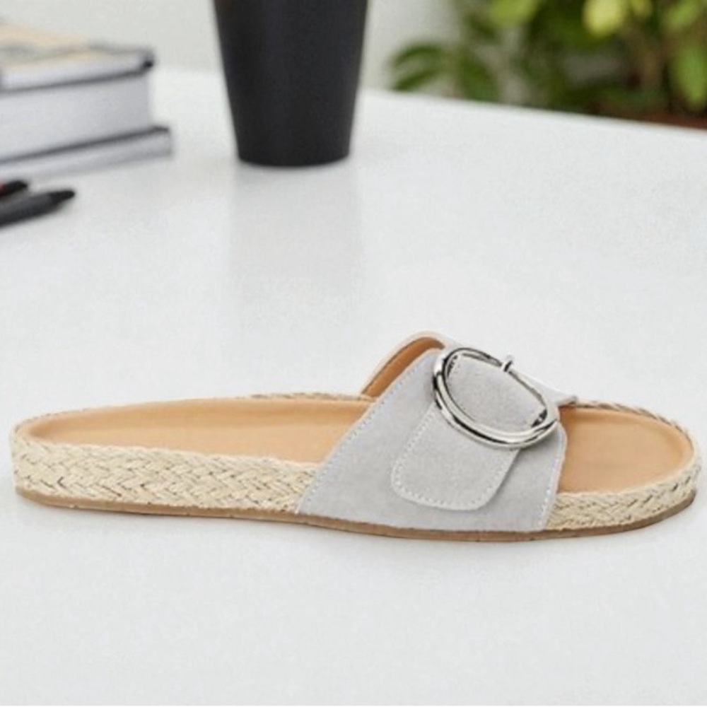 Saks Fifth Avenue Francesco Genuine Suede Leather Buckle‎ Espadrille Size 9